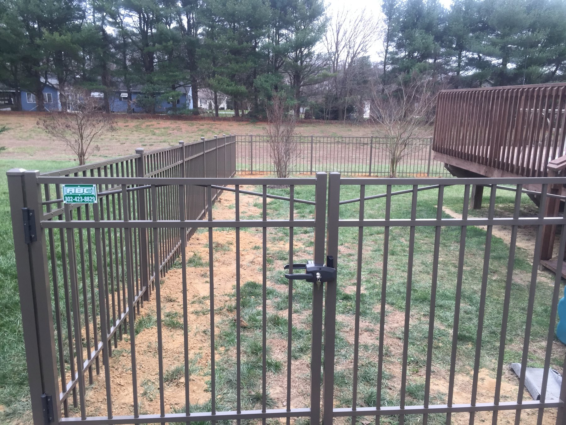 Aluminum fence installation by ABC Inc. Fencing in Kent County, Delaware