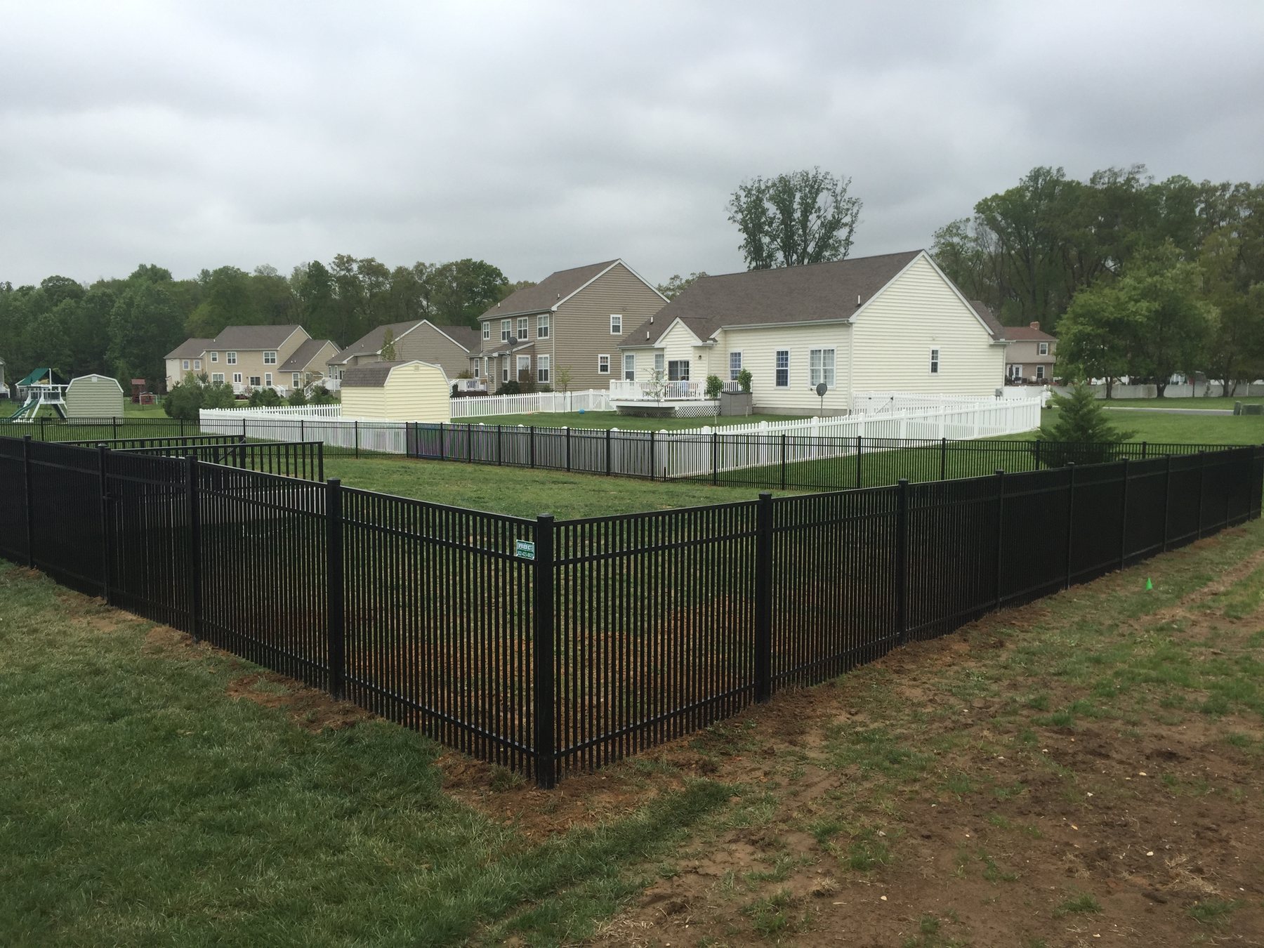 Aluminum fence installation by ABC Inc. Fencing in Kent County, Delaware