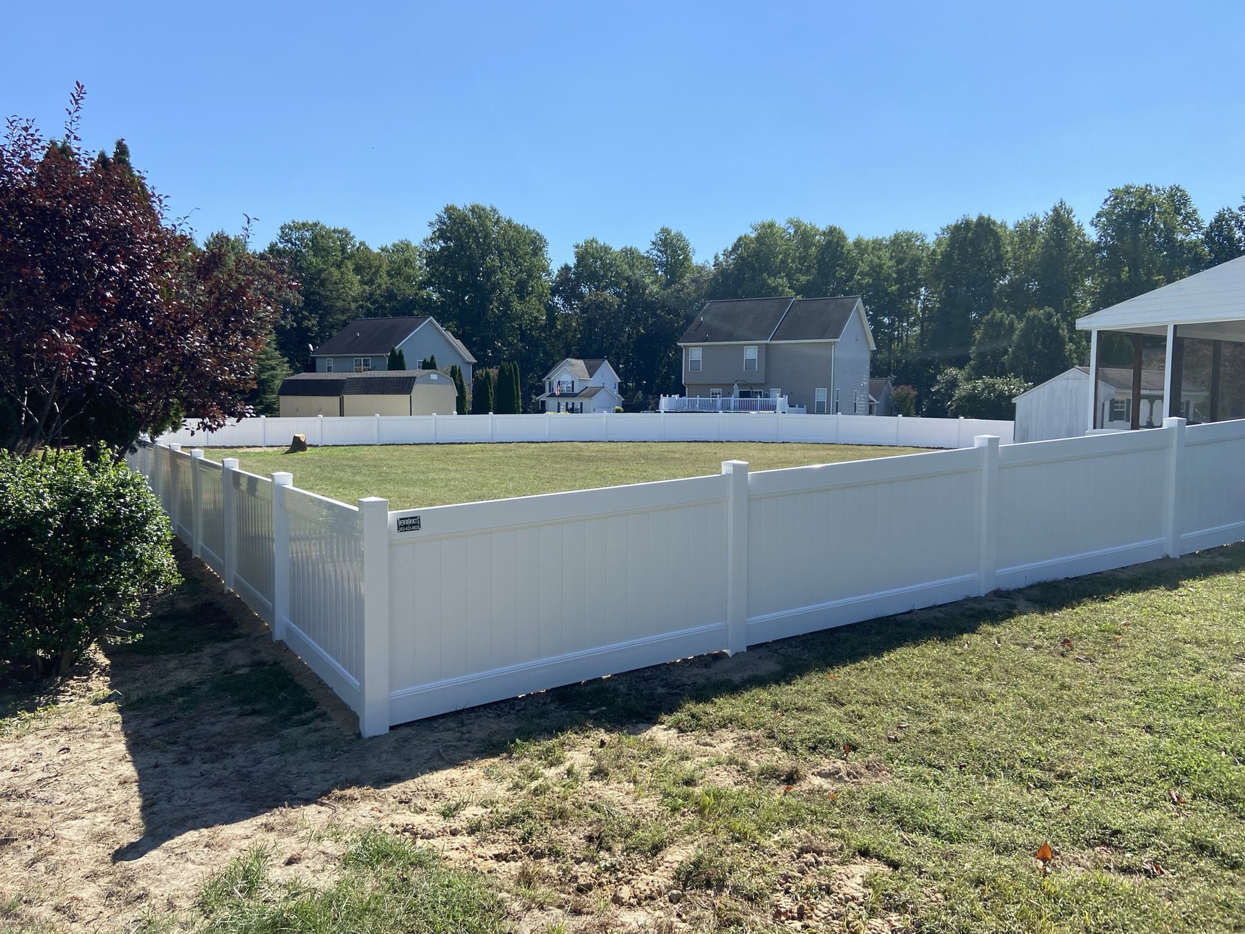 Vinyl fence installation by ABC Inc. Fencing in Kent County, Delaware