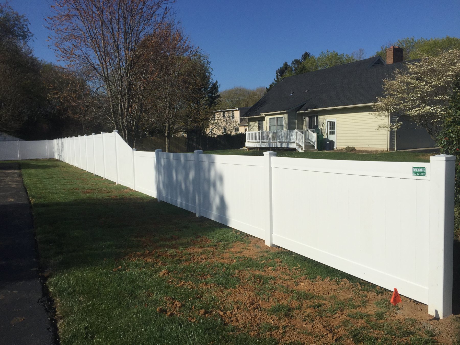 Vinyl fence installation by ABC Inc. Fencing in Kent County, Delaware
